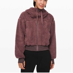 Lululemon Short Sweet and Sherpa Jacket Heathered Antique Bark Antique Bark Med